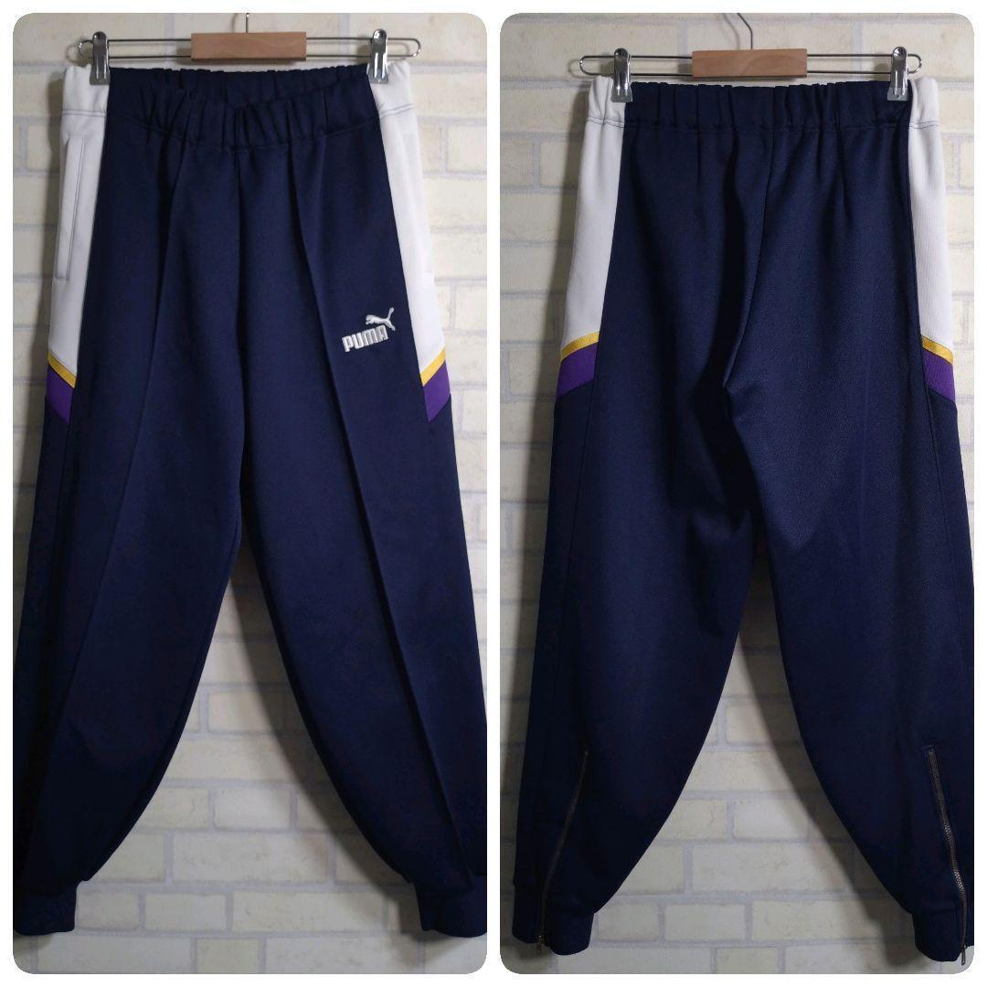 プーマ★PUMA 90s ヒットユニオン セットアップ ジャージ 上下 紺 L