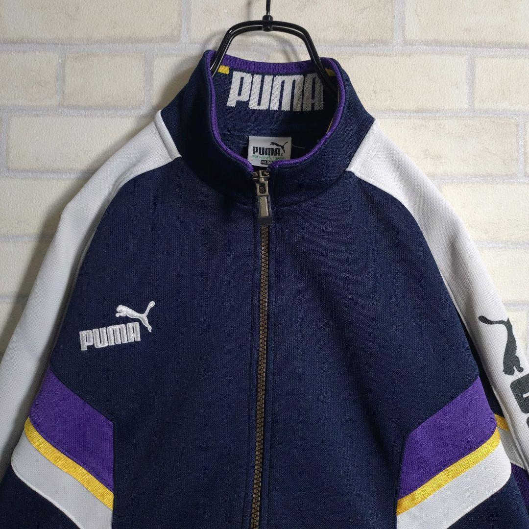 プーマ★PUMA 90s ヒットユニオン セットアップ ジャージ 上下 紺 L