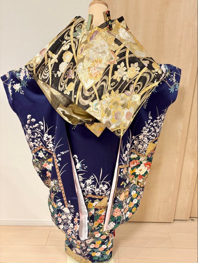 振袖フルセット 紺青 四季花 sMH2512135