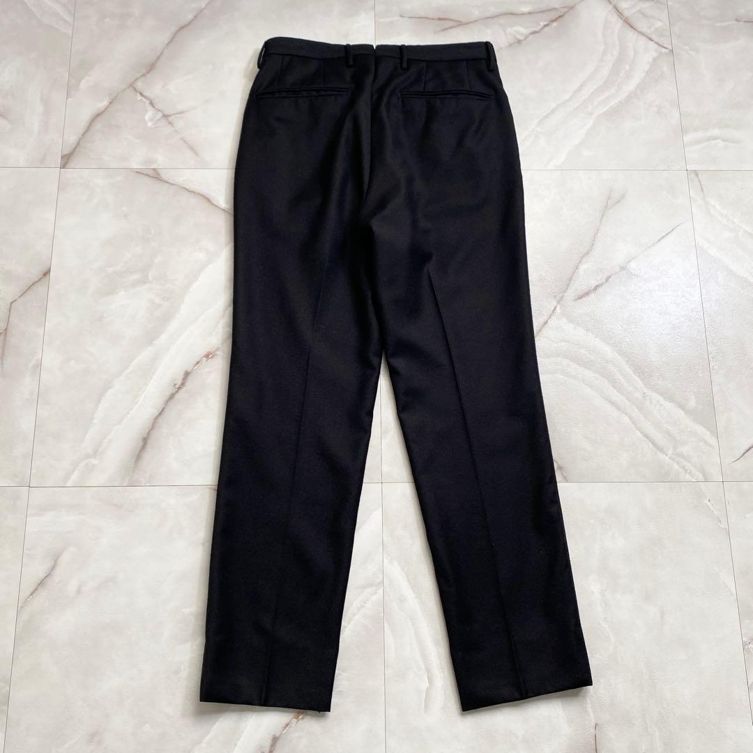 A18385 インコテックス ウールフランネルスラックス スリムフィット 黒44