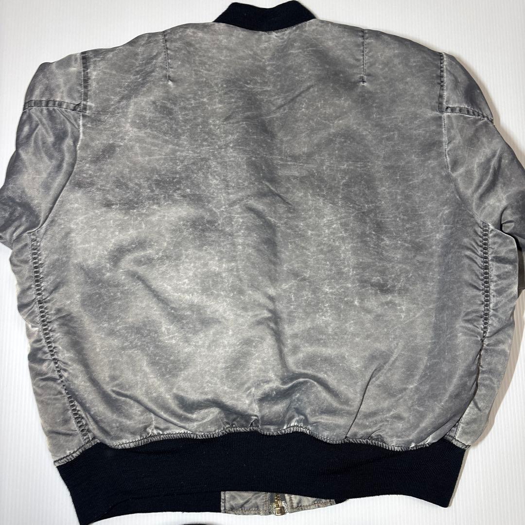 グレー MA-1 フライトジャケット 短丈