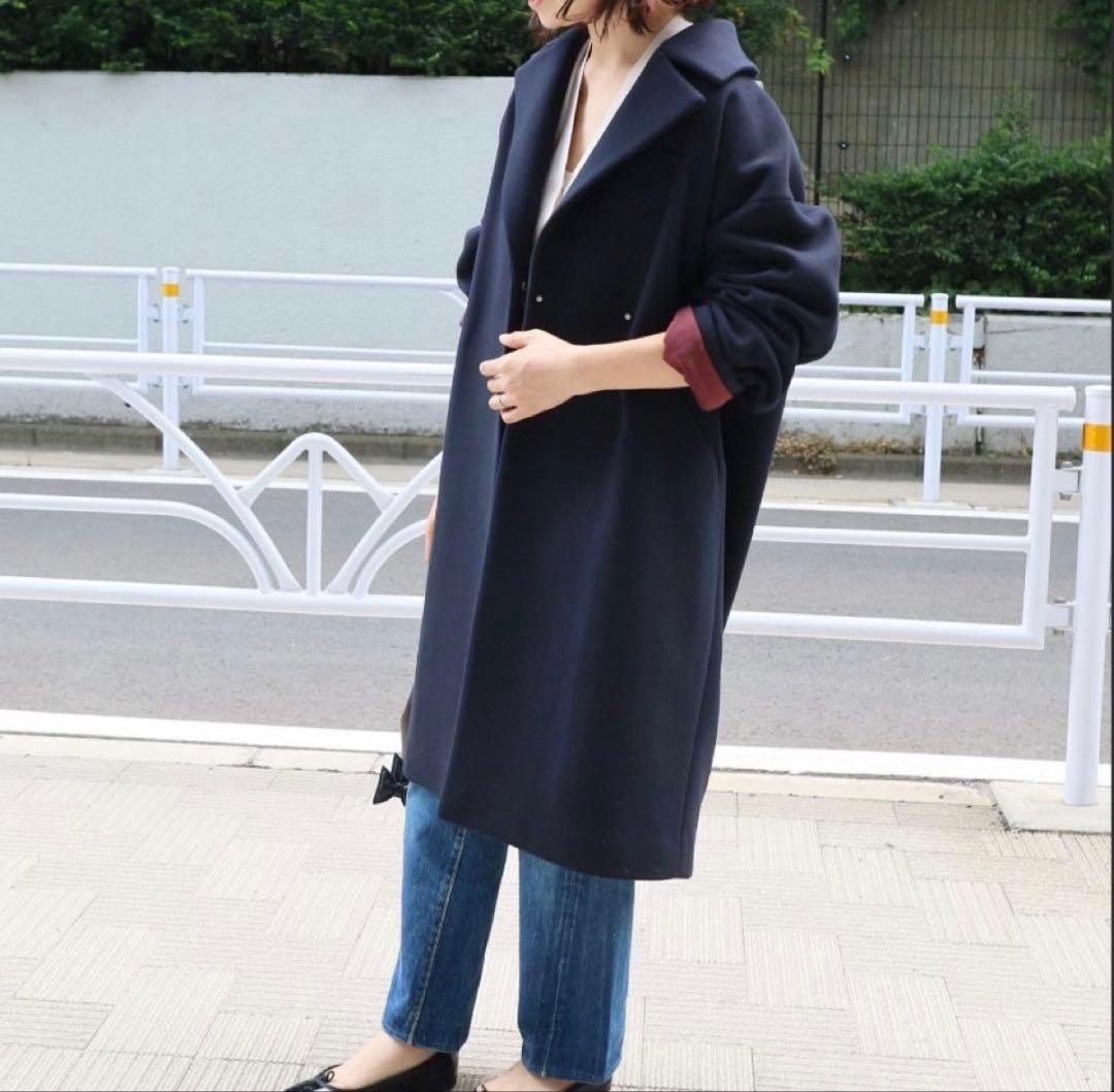美品 IENA イエナ MANTECO オーバーチェスターコート ネイビー 38