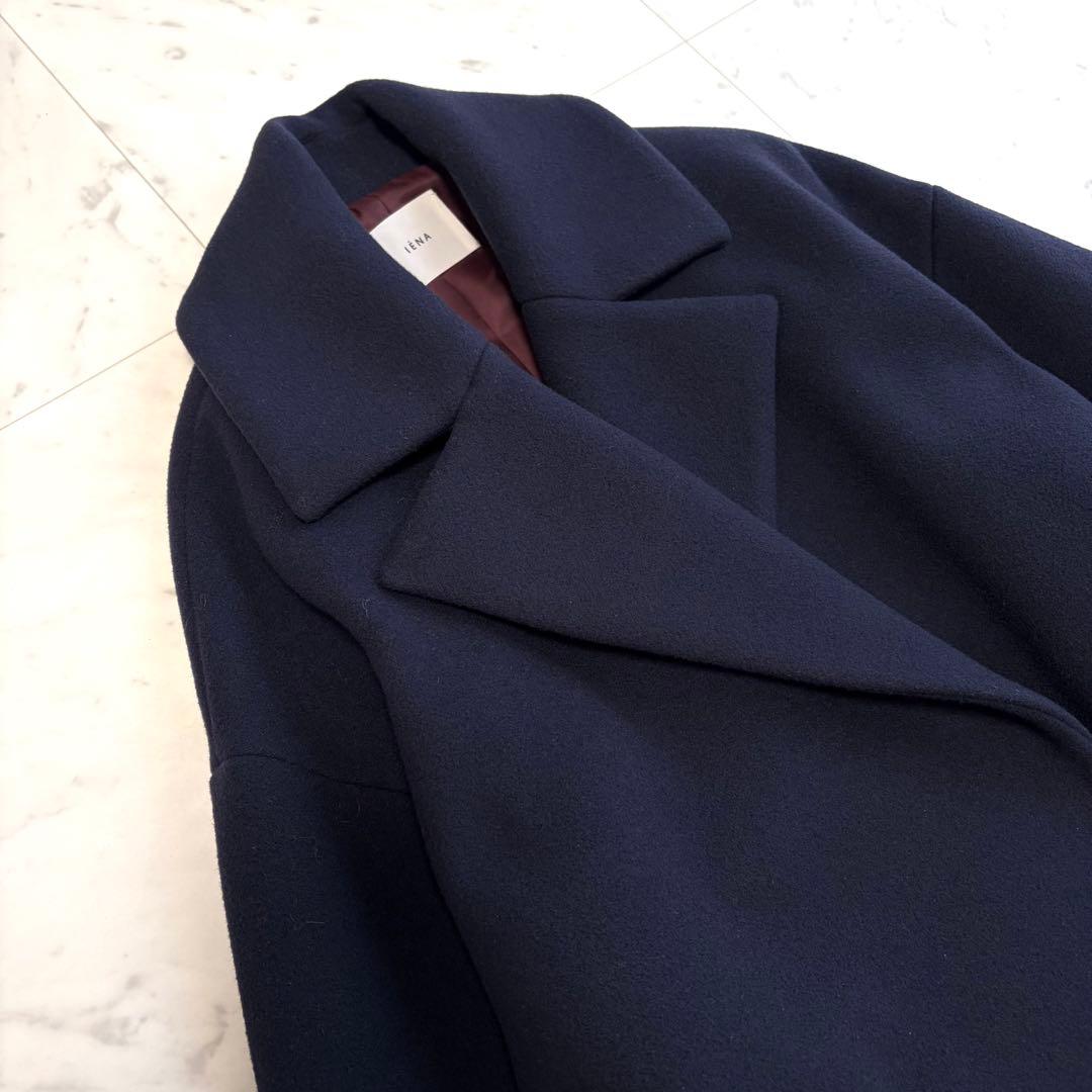 美品 IENA イエナ MANTECO オーバーチェスターコート ネイビー 38