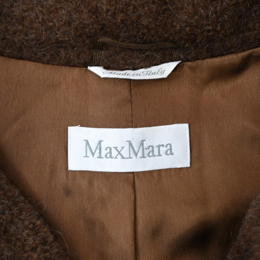 ■ 48289★年 マックスマーラ アルパカ混 スタンドカラーコート 白タグ*