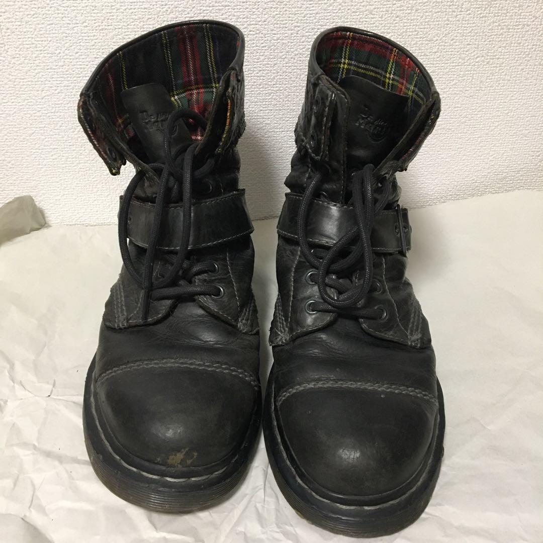 ドクターマーチン　Dr.martens　ブーツ　UK8　レザー裏地チェック