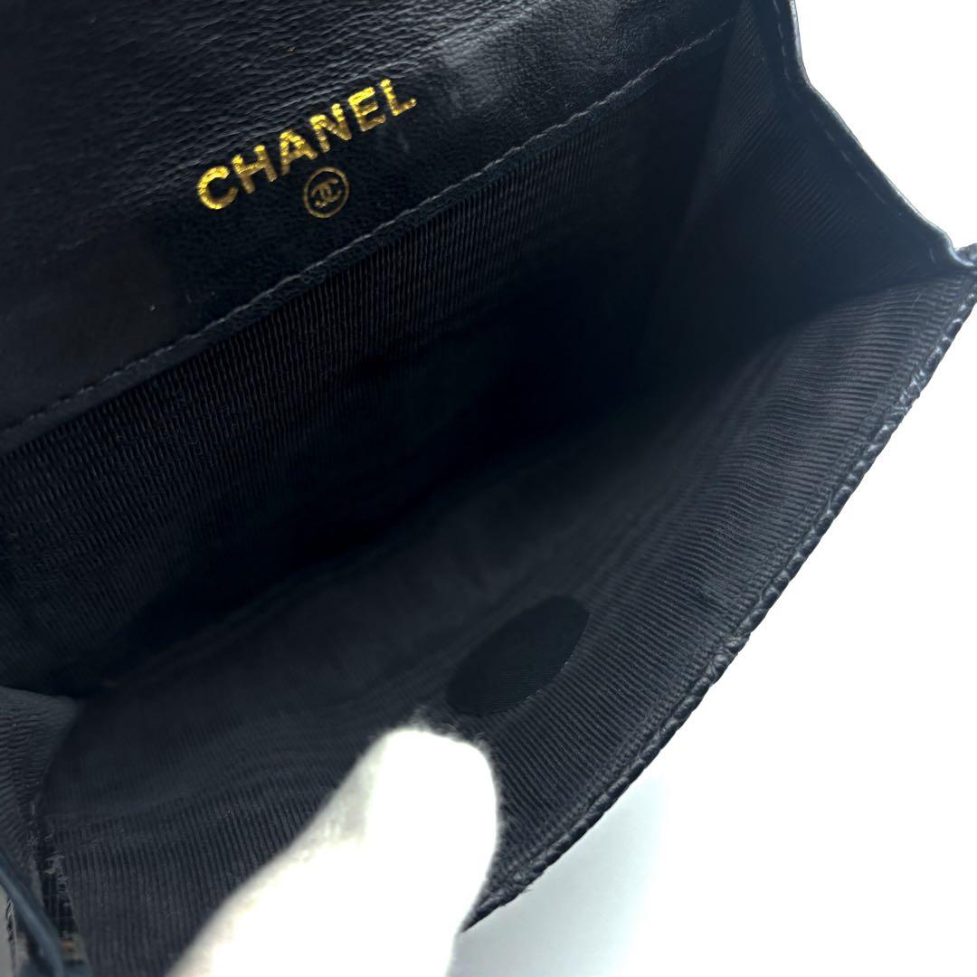 【極美品✨】シャネル 財布 ビコローレ キャビア Wホック 二つ折