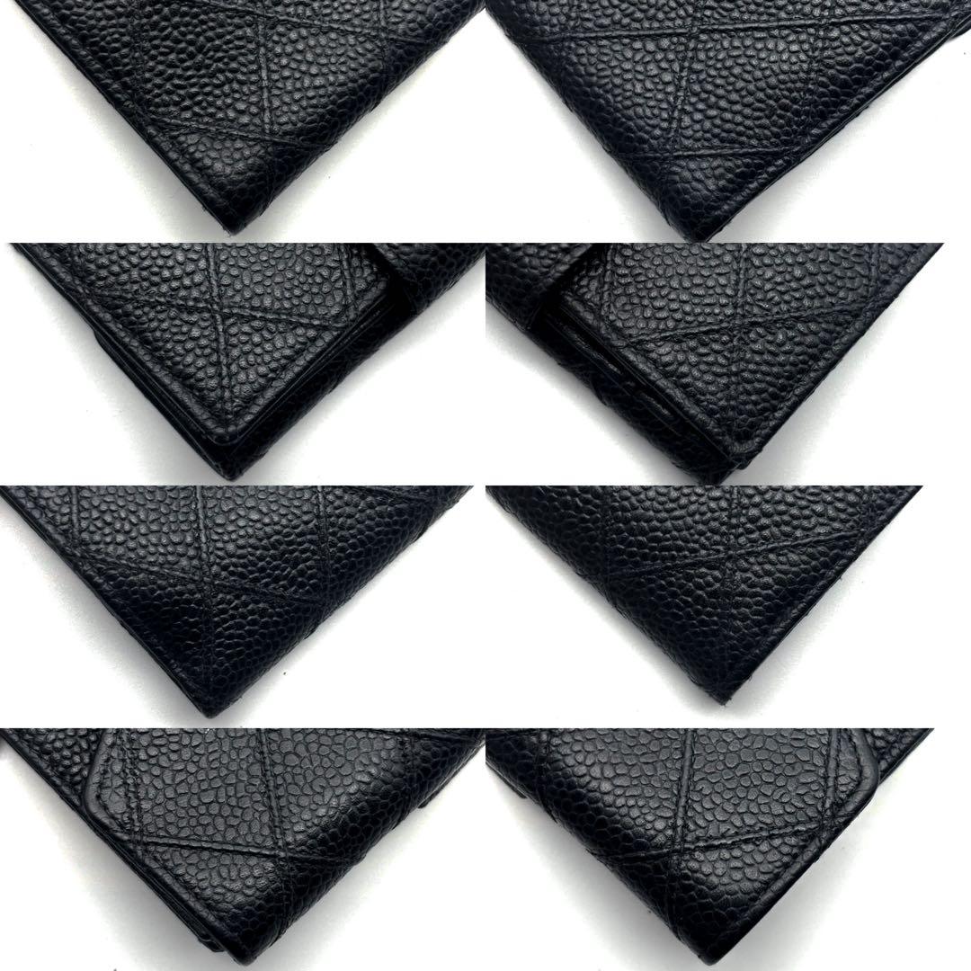 【極美品✨】シャネル 財布 ビコローレ キャビア Wホック 二つ折