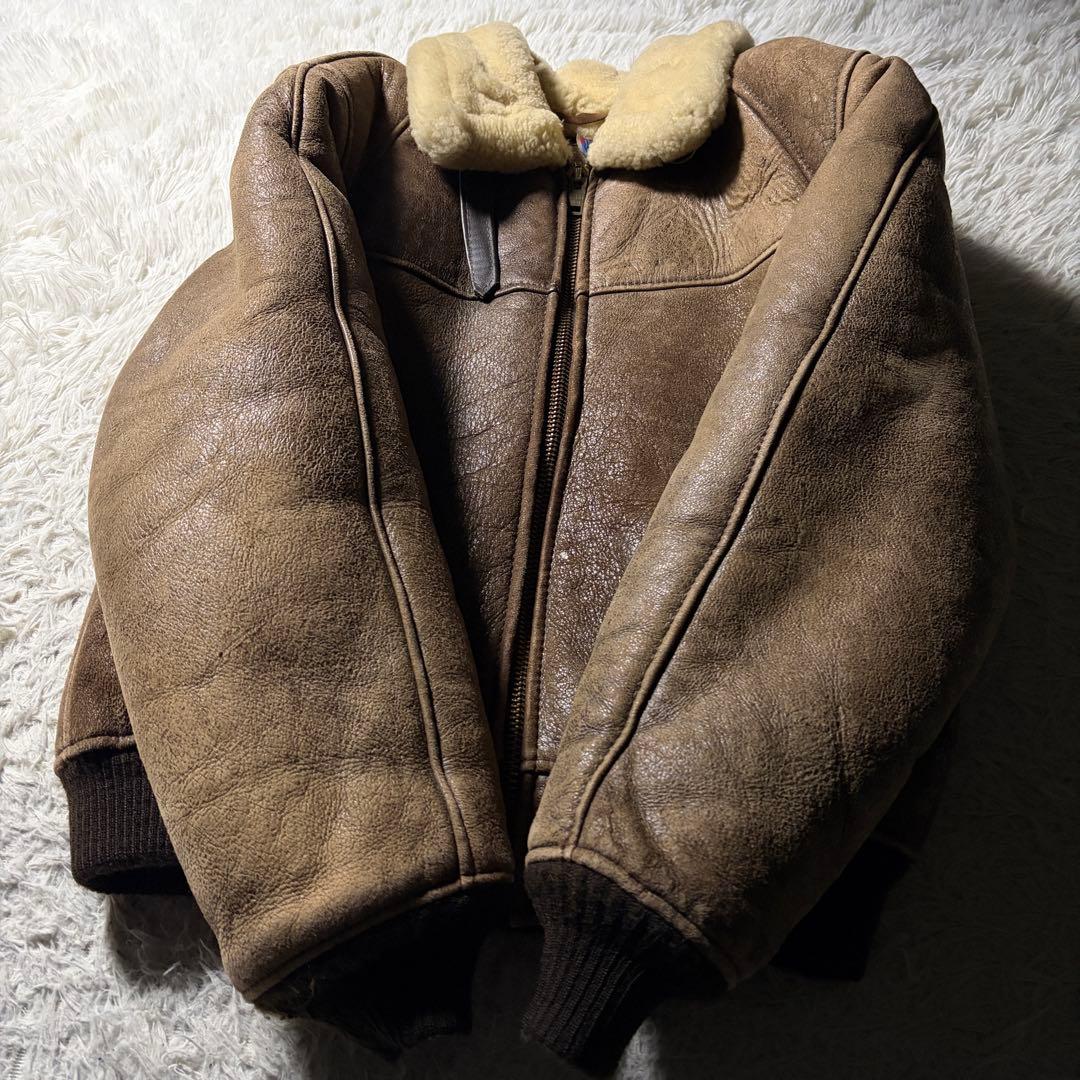 H*O様 米国製■schott フライトジャケット　B-6 羊革　ムートン　ブラ