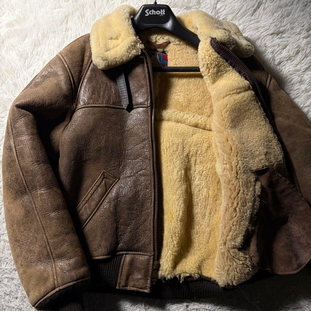 H*O様 米国製■schott フライトジャケット　B-6 羊革　ムートン　ブラ