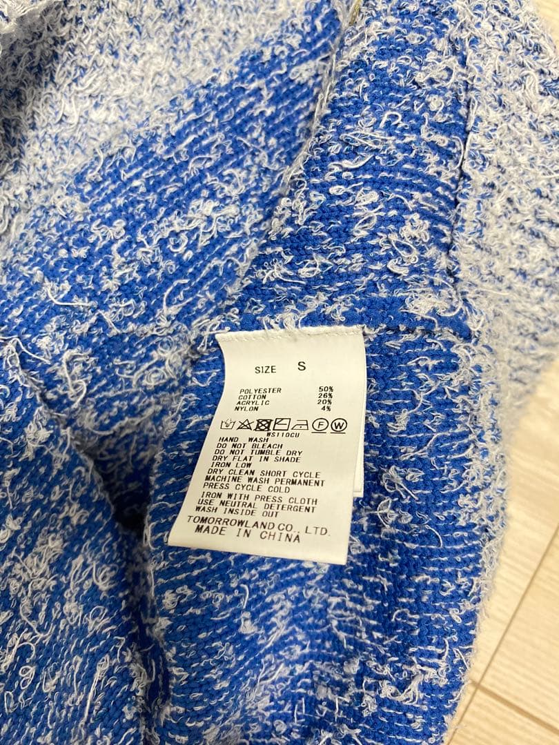 S⭐︎-　【MACPHEE】ツイーディー クルーネックジレ ライトブルー