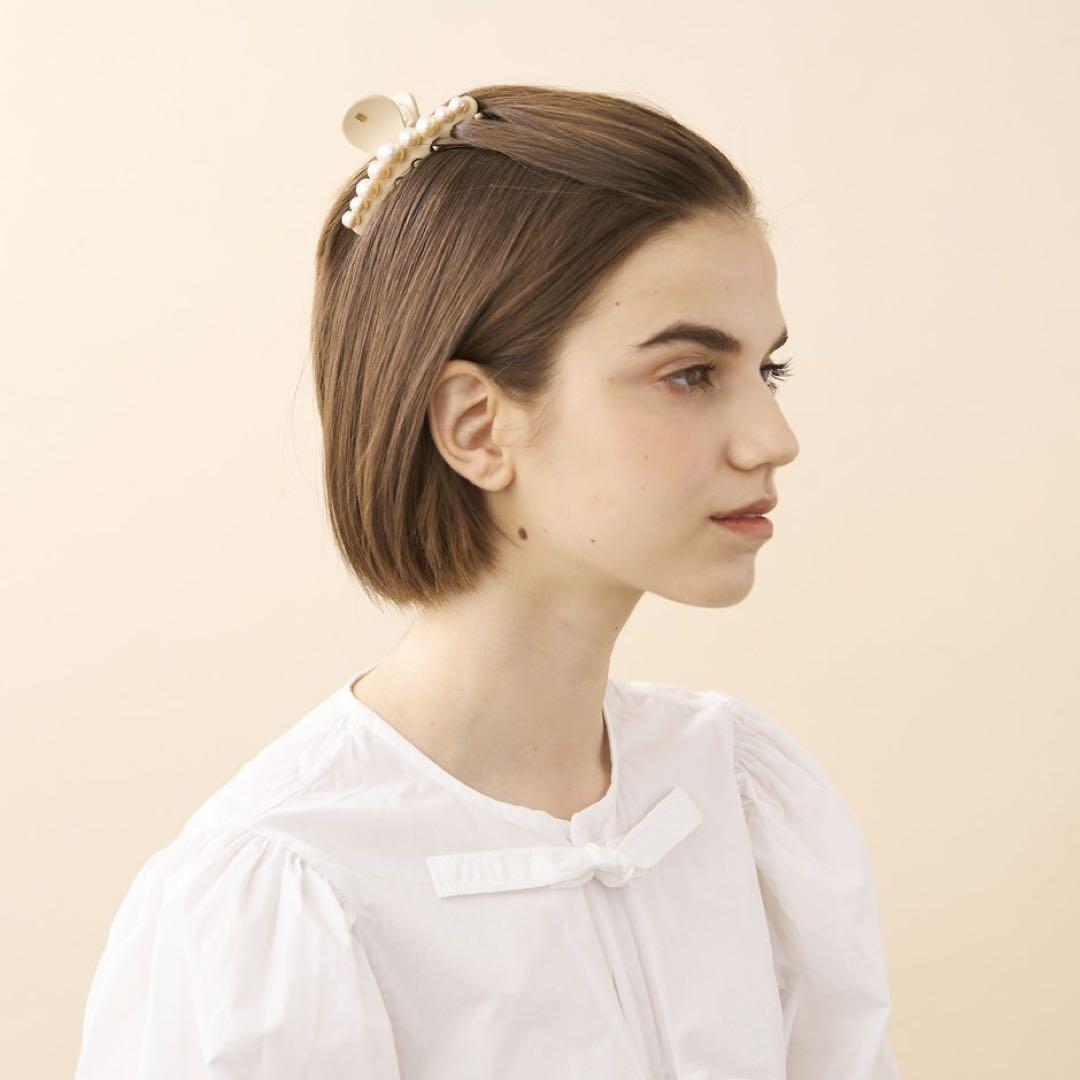 ALEXANDRE DE PARIS パール付きヘアクリップ　Mサイズ新品