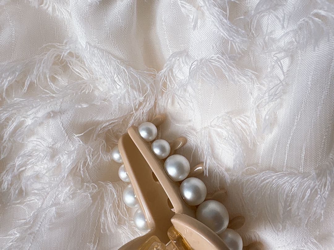 ALEXANDRE DE PARIS パール付きヘアクリップ　Mサイズ新品