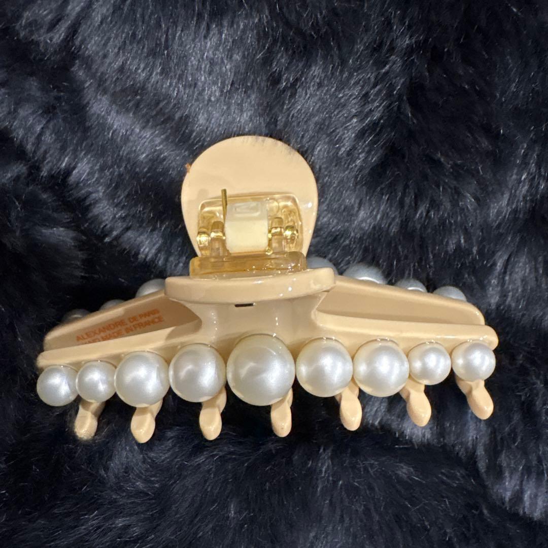 ALEXANDRE DE PARIS パール付きヘアクリップ　Mサイズ新品