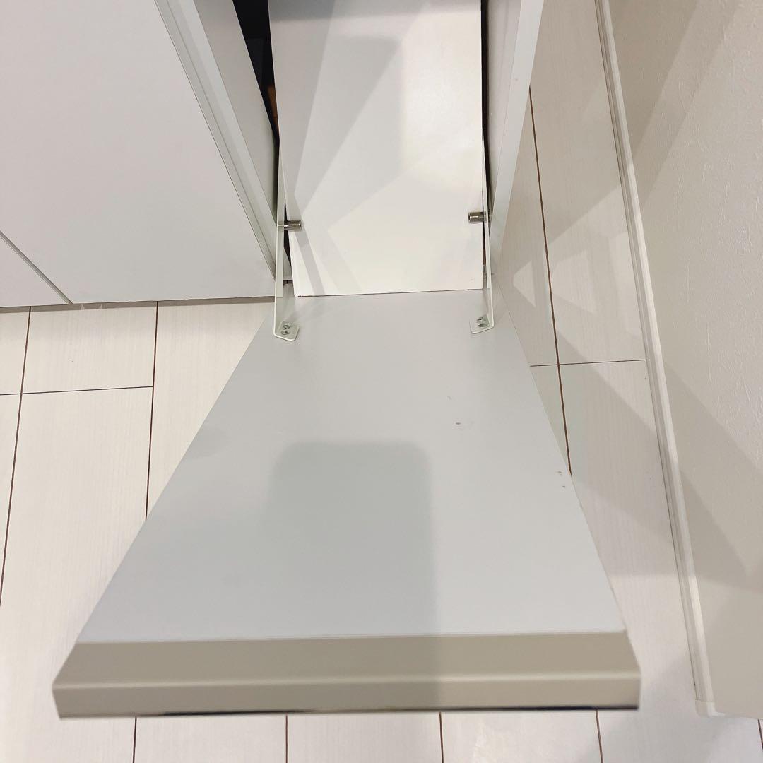 完成品 ニトリ 分別ペール付きキッチンボード ゴミ箱 ペールカウンター ホワイト