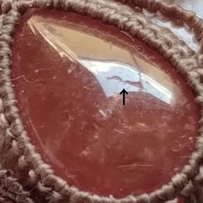 【ルリミドリ】インカローズ&ガーネットのマクラメ編みネックレス　ペンダンㇳ