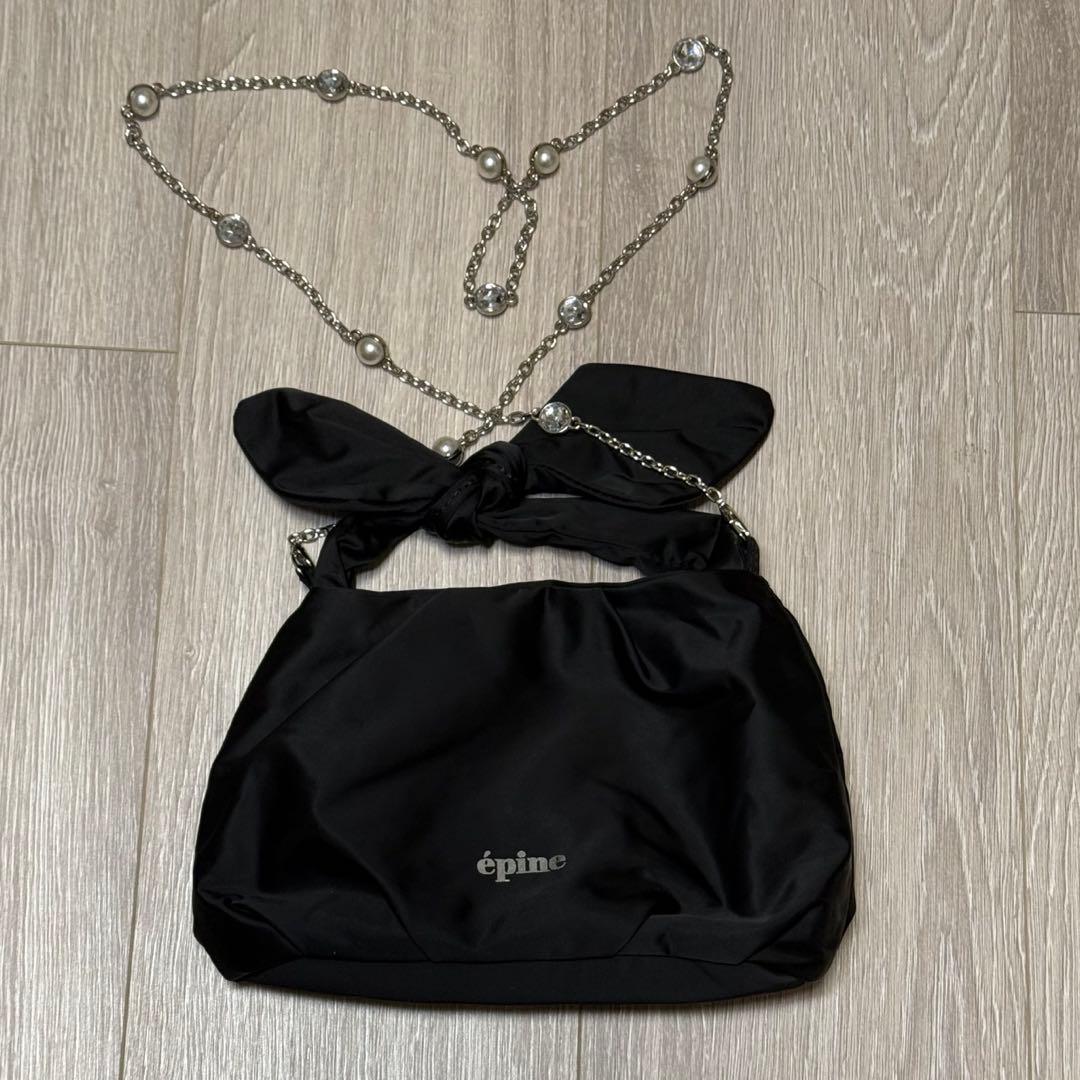 エピヌ リボンパール&ビジューチェーンバッグ