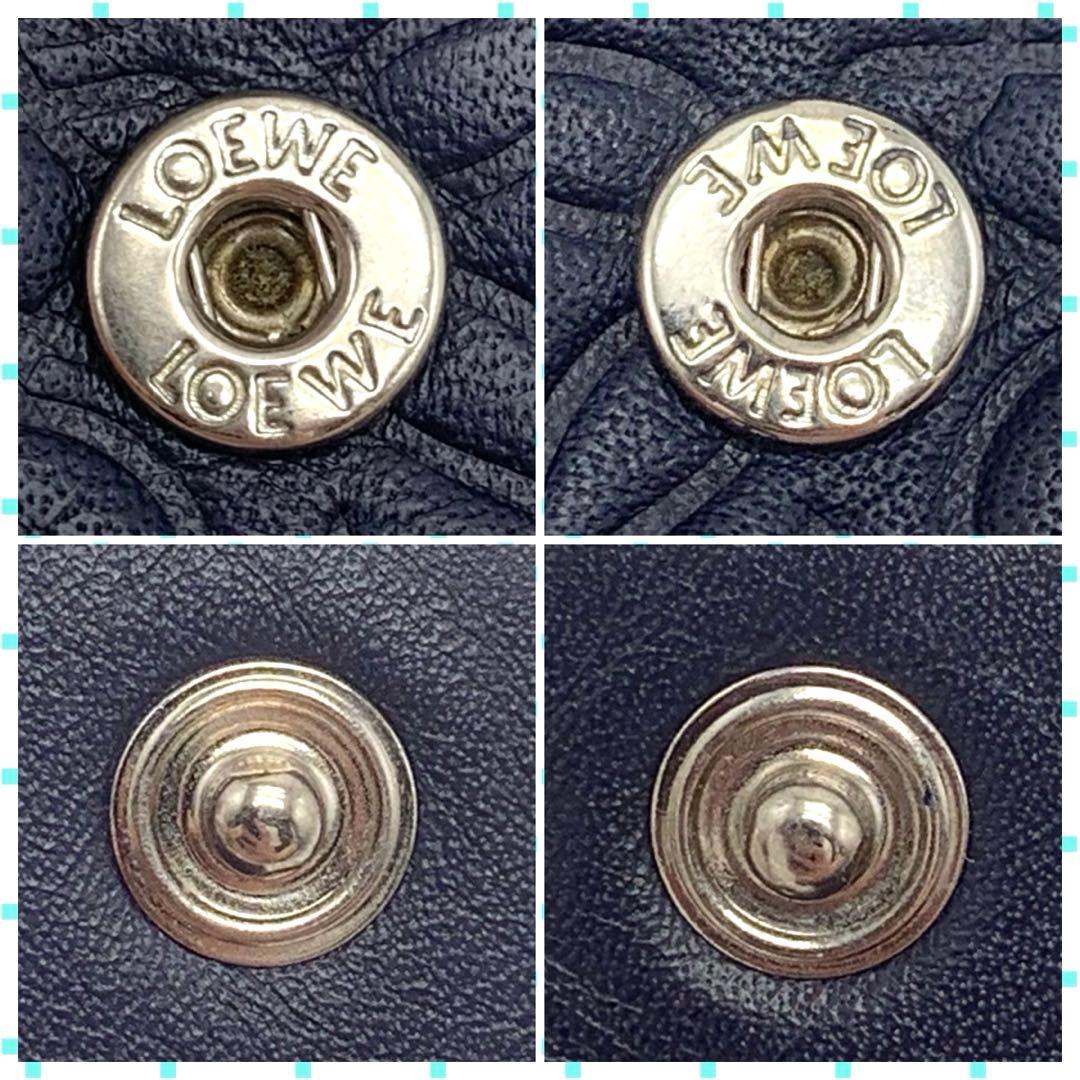 LOEWE ロエベ リピートアナグラム 6連キーケース ネイビー レザー