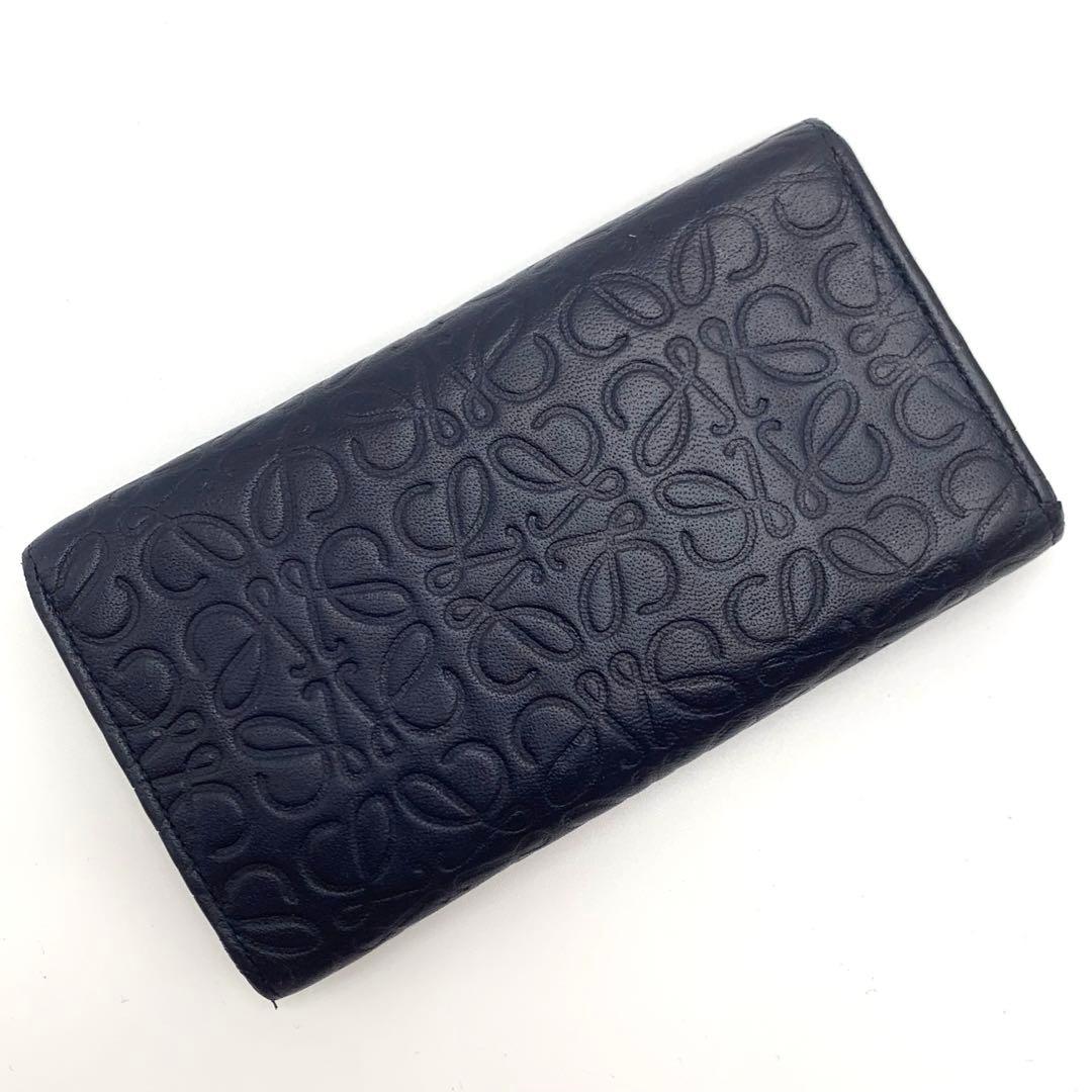 LOEWE ロエベ リピートアナグラム 6連キーケース ネイビー レザー