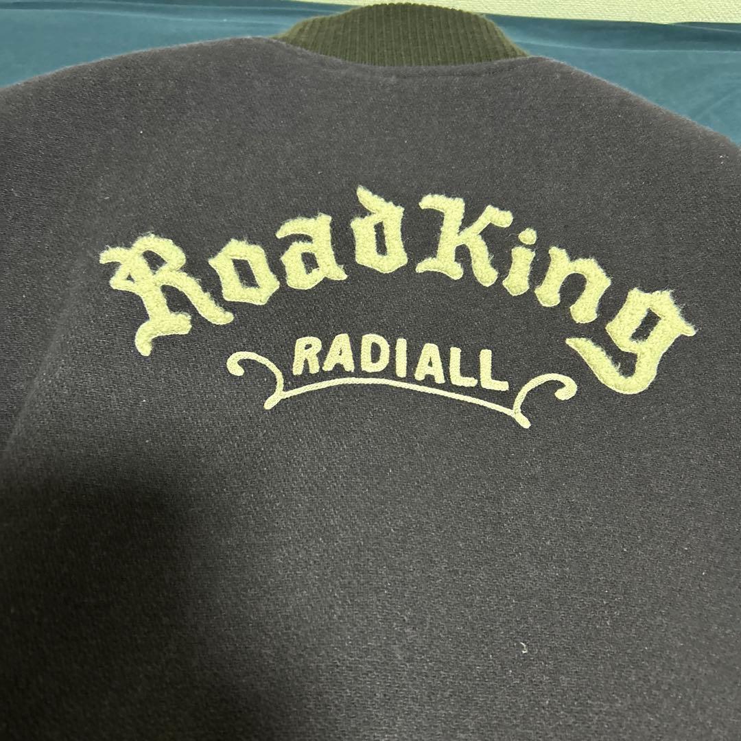 RADIALL ラディアル 袖レザー スタジャン ネイビー/ブラック 希少XL