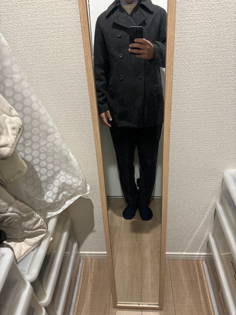 き*ん様 RING JACKET グレー ピーコート