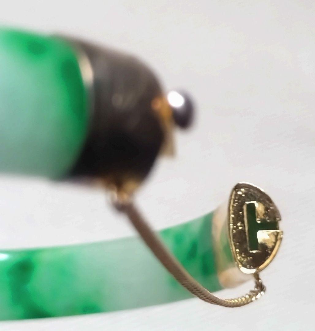 ジ*ー様 開閉式バングル チェーン付き 14Kゴールド