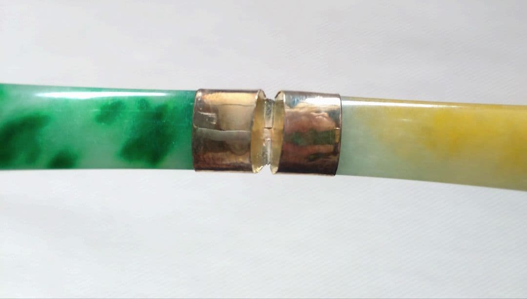 ジ*ー様 開閉式バングル チェーン付き 14Kゴールド