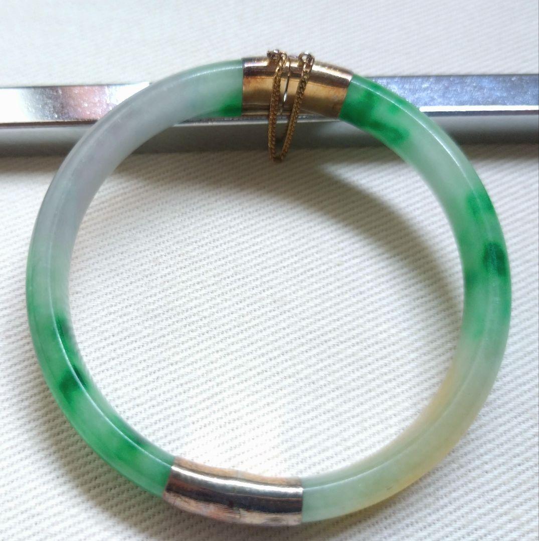 ジ*ー様 開閉式バングル チェーン付き 14Kゴールド