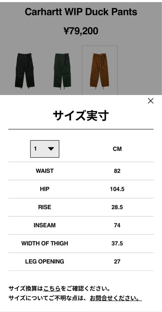 【1】【新品】sacai Carhartt WIP Duck Pants