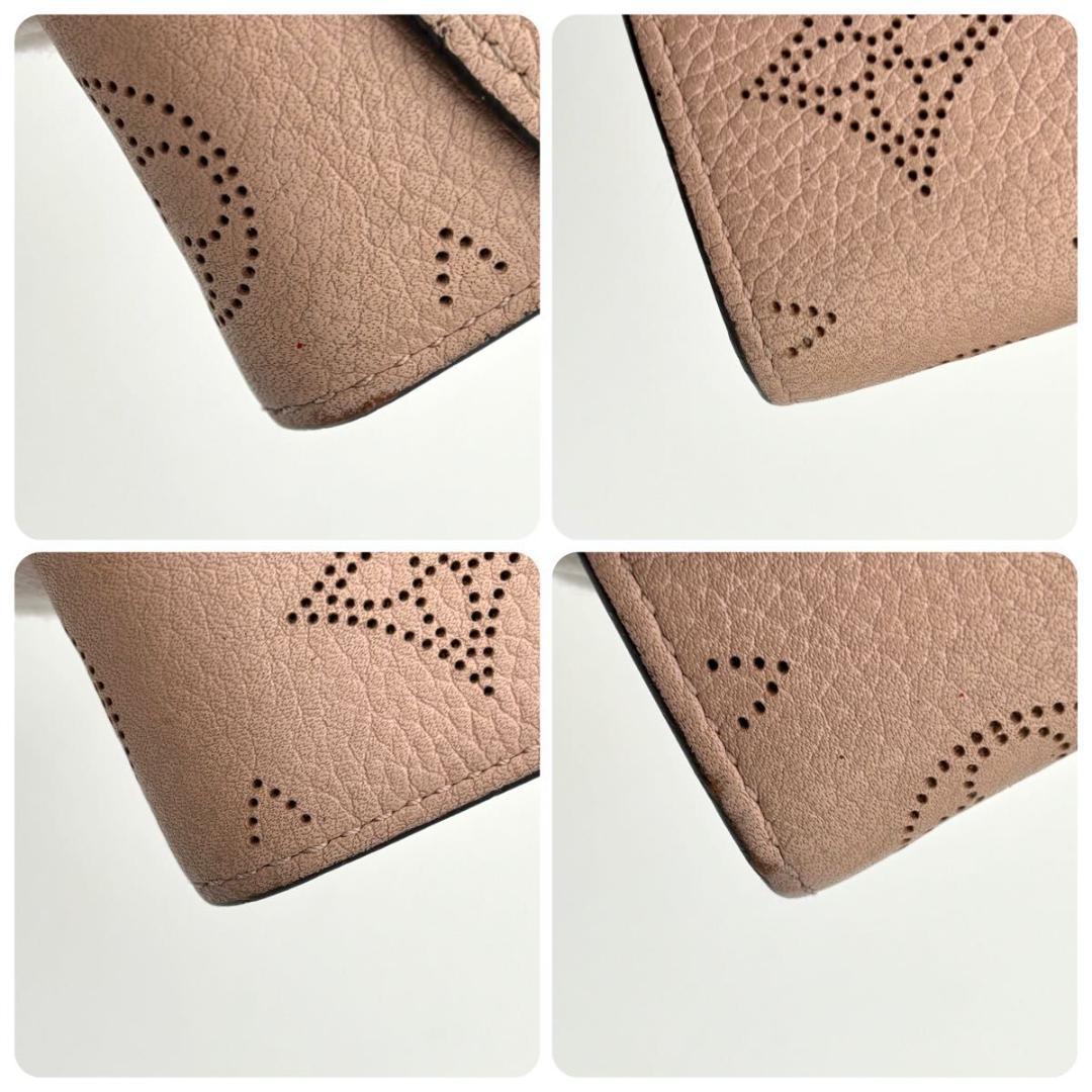 ルイヴィトン モノグラム マヒナ ポルトモネ アナエ 薄ピンク 折り財布