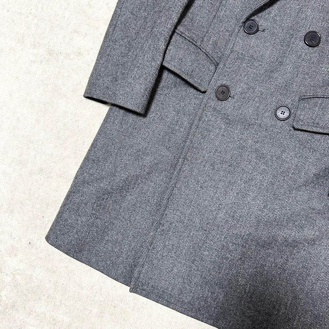 希少　マッキントッシュロンドン　ダブルブレストチェスターコート　ヘリンボーン