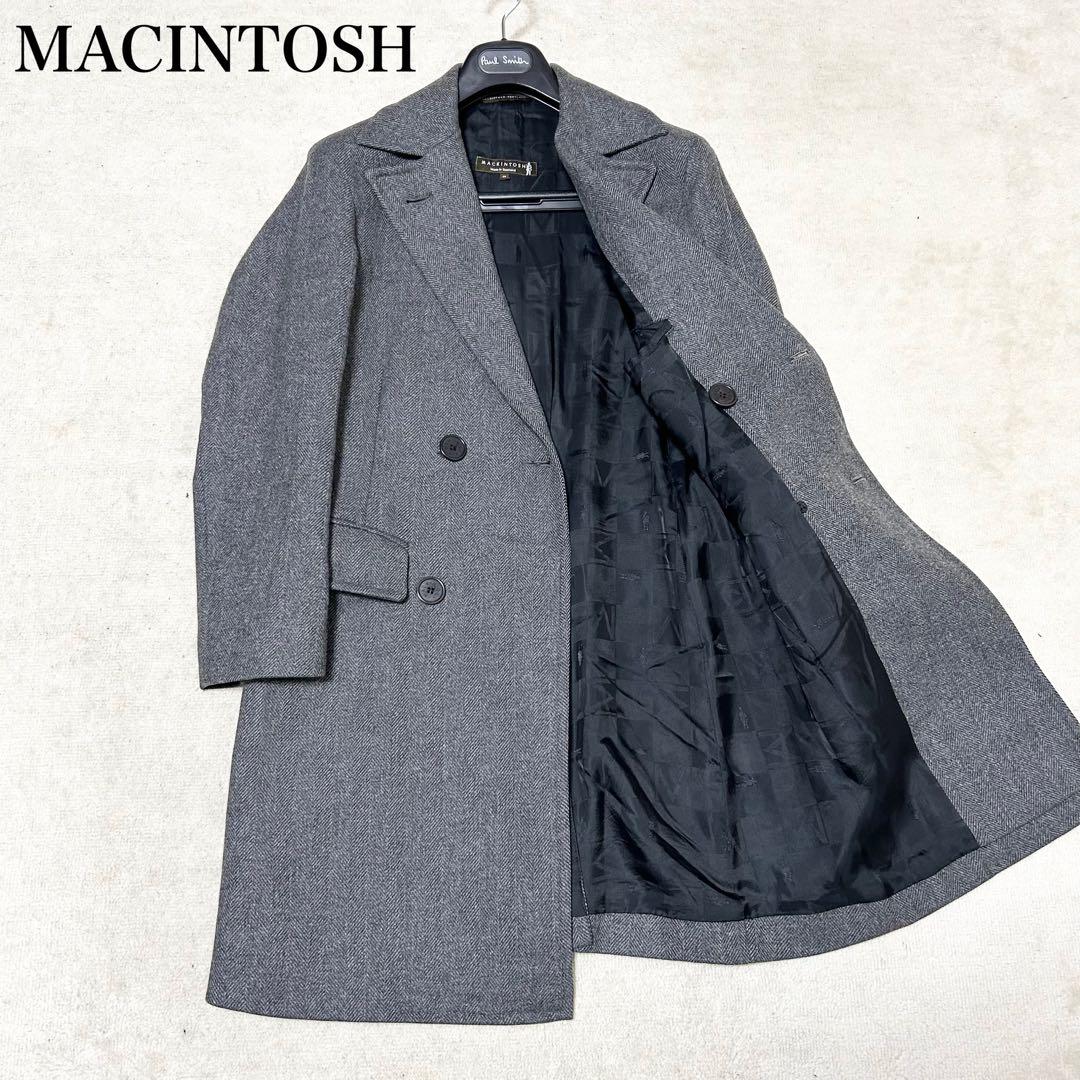 希少　マッキントッシュロンドン　ダブルブレストチェスターコート　ヘリンボーン