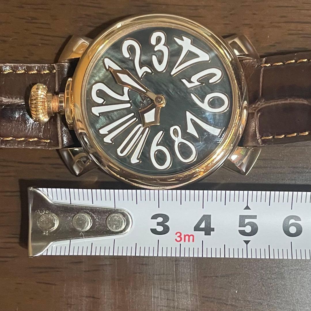 ガガミラノ マヌアーレ40mm ブラック　ゴールド　シェル盤 稼働品