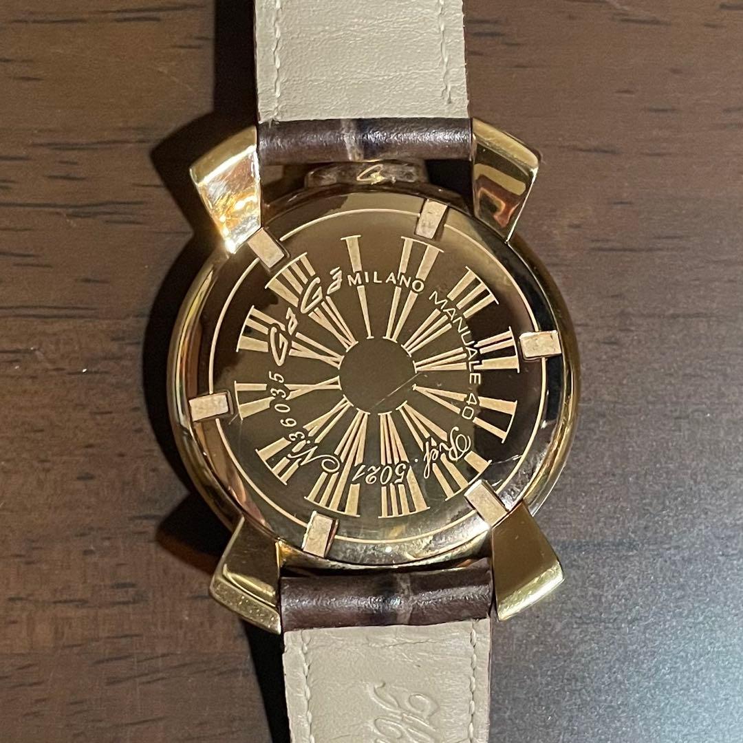 ガガミラノ マヌアーレ40mm ブラック　ゴールド　シェル盤 稼働品