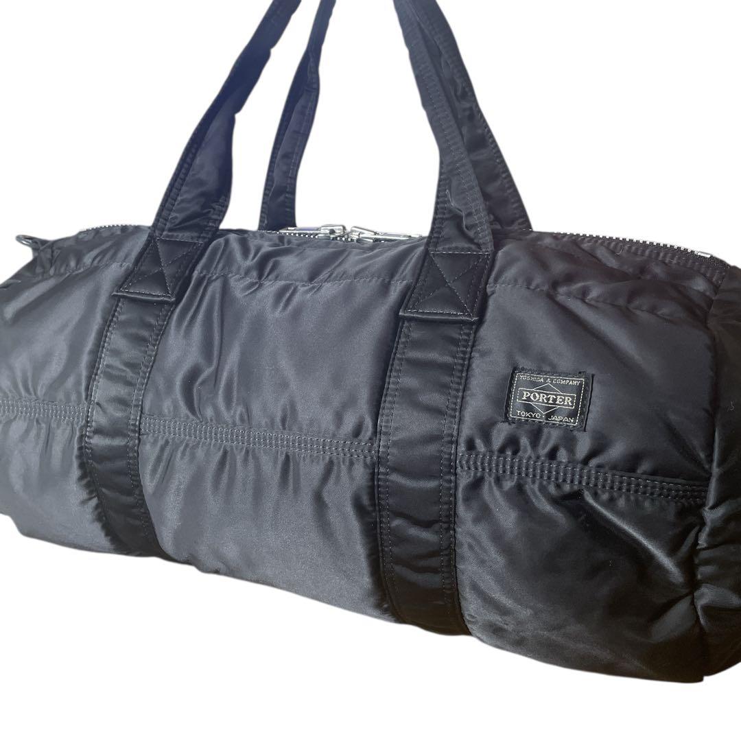 【未使用級】PORTER タンカー 2WAY ボストンバッグ ドラム ブラック