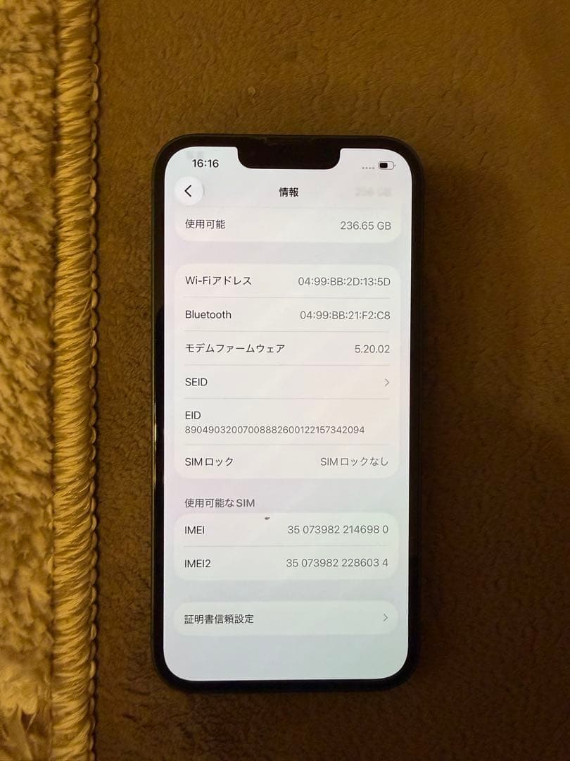 iPhoneアクセサリー iPhone13 256GB hade 2019new