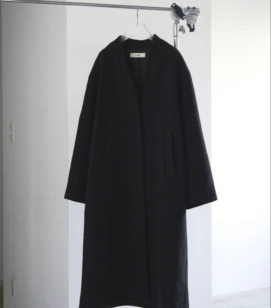 anuke アンヌークウール カラーレスコクーンコート　ブラック36 タグ付き
