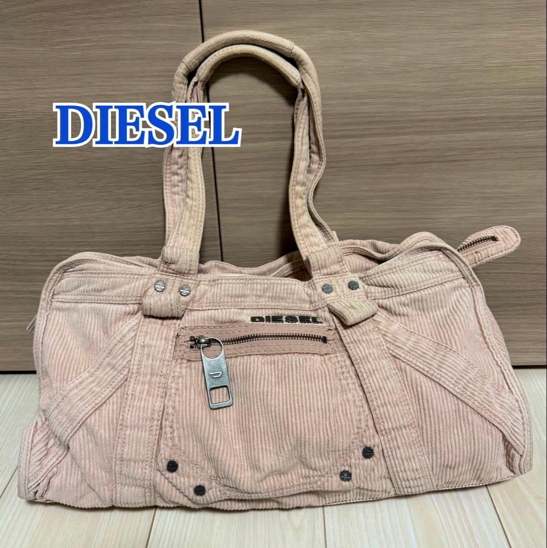 DIESEL バッグ コーデュロイ archive l logo Y2K