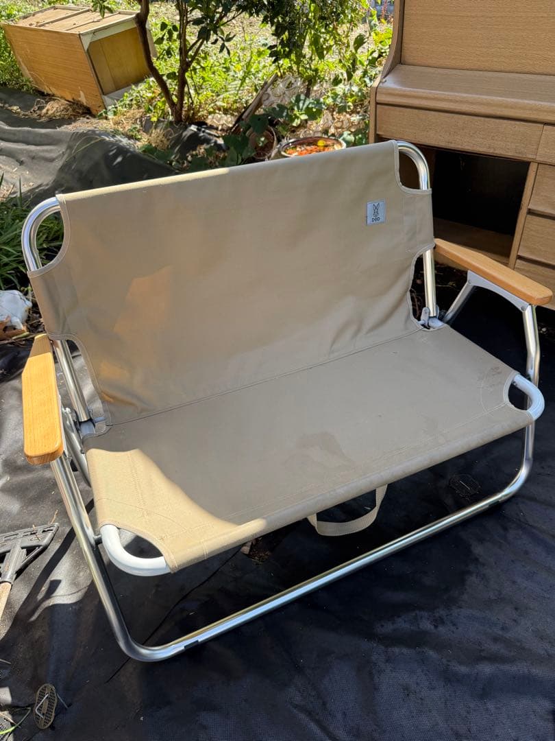 DOD グッドラックソファ ベージュ 2人掛け 折りたたみチェア キャンプ