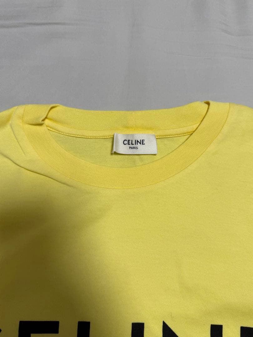 nachan CELINE イエロー ロゴ Tシャツ 半袖