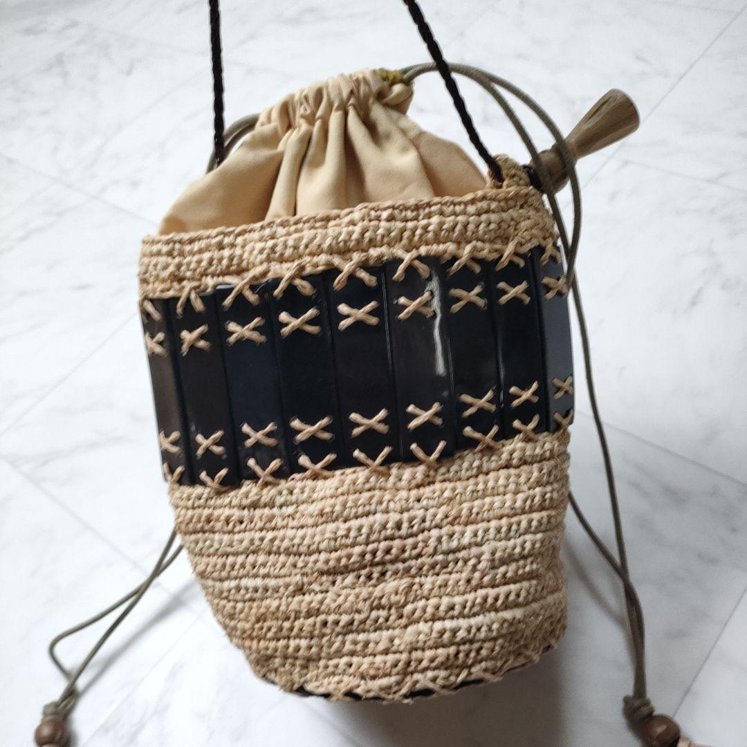 【定価4万】JAMIN PUECH ジャマンピュエッシュ NOA ラフィアバッグ