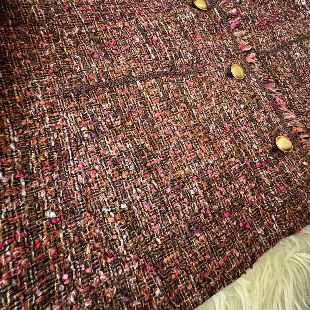 未使用級✨ 自由区　24AW ラメノットファンシーツイードジャケット　38￼/M