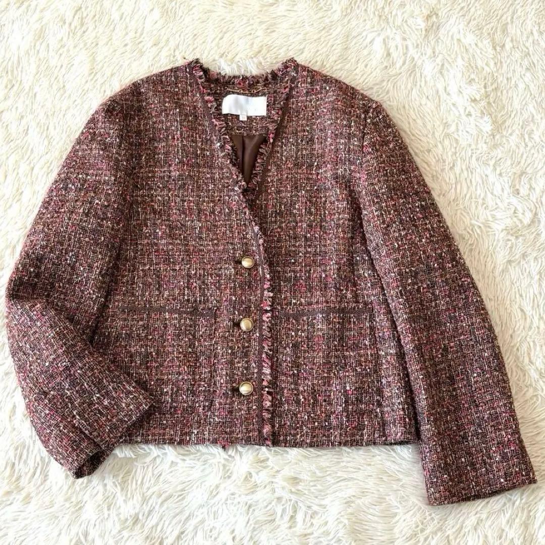 未使用級✨ 自由区　24AW ラメノットファンシーツイードジャケット　38￼/M