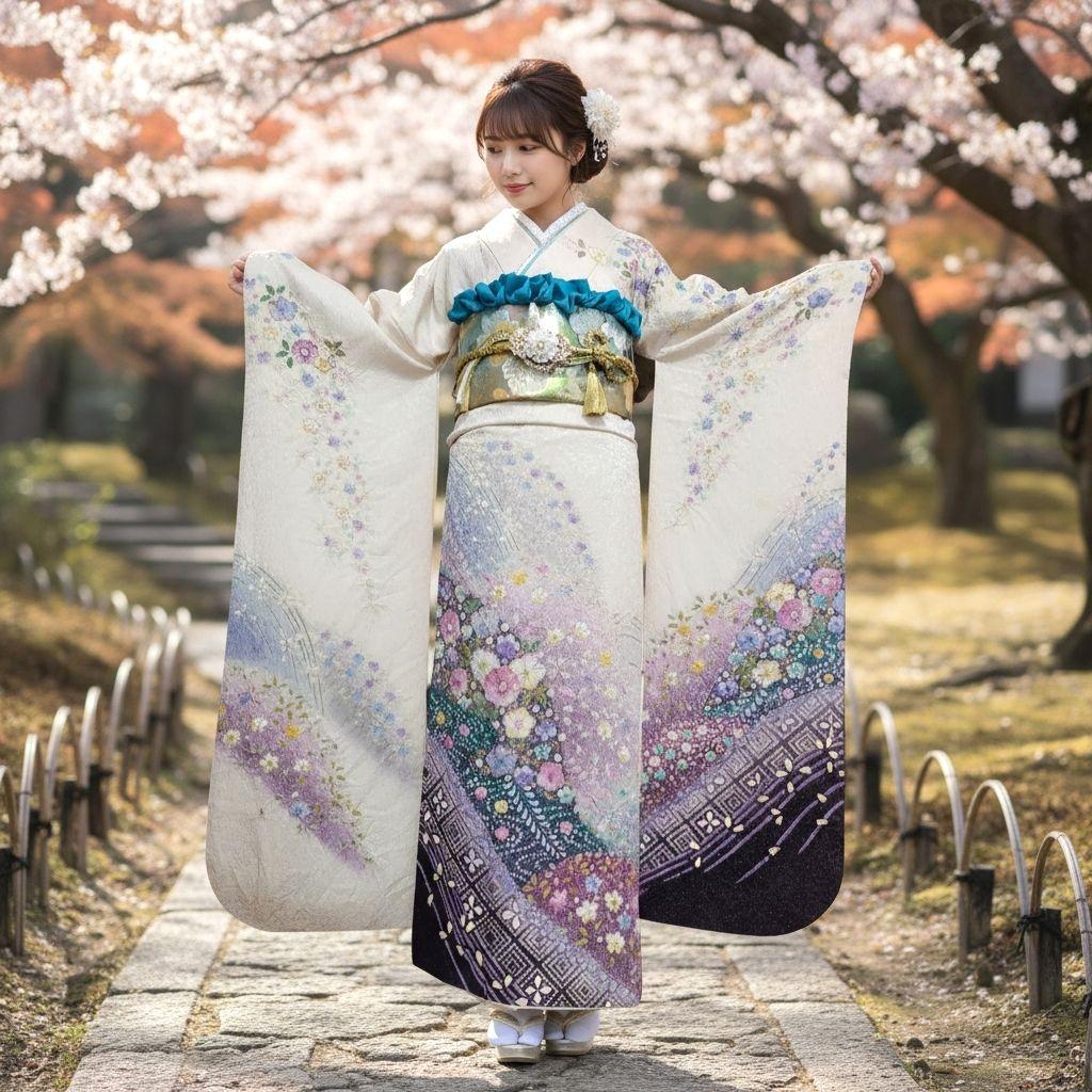 お直し無料☆振袖フルセット(8点)・成人式・辻ヶ花・辻が花・落款入り・作家物