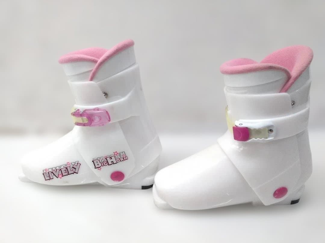 ジュニアスキー4点セット 女の子 カザマ 120cm ビッグホーン24cmピンク