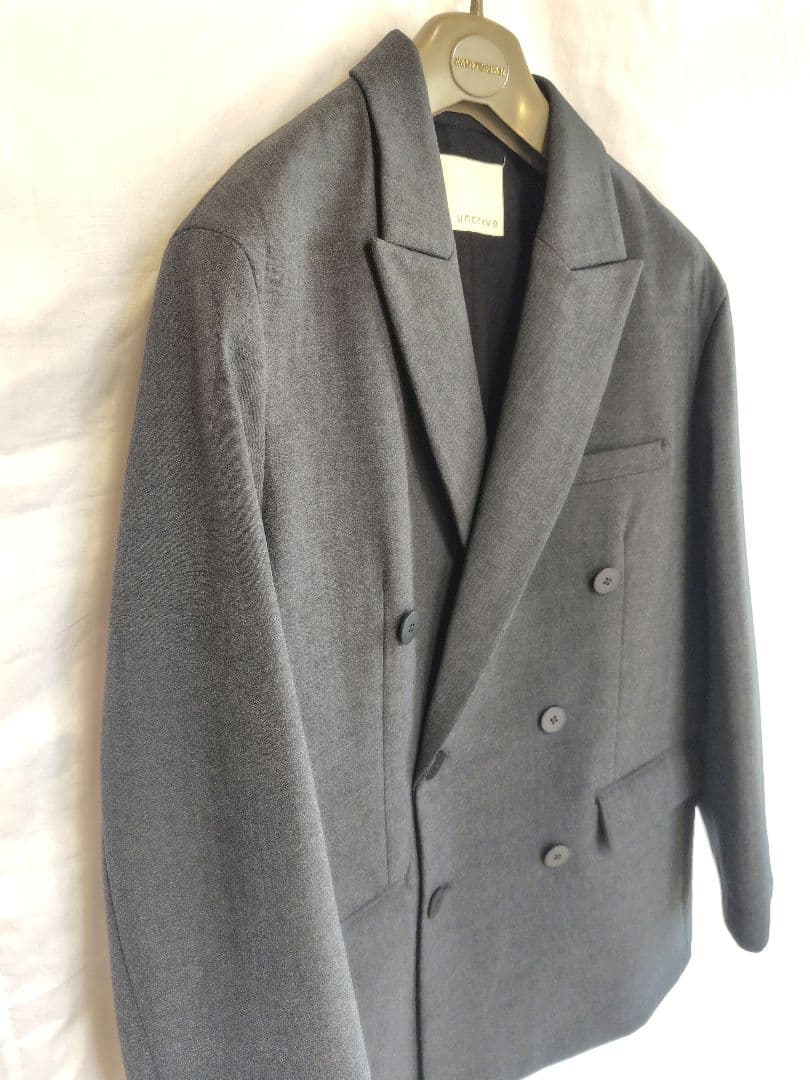 uncrave ／アンクレイヴ／テーラードジャケット ダブルL〜XLグレー004