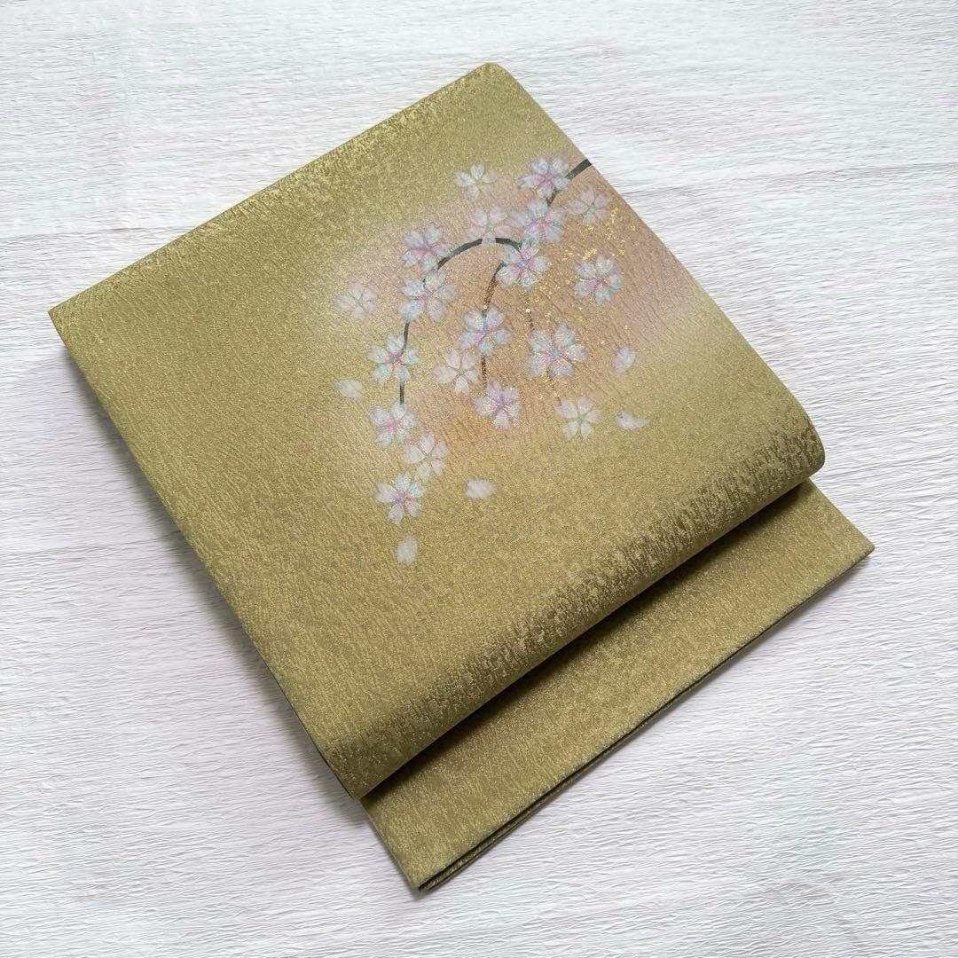m-43＋　m-32 浅井清仁 桜 手描き 袋帯 正絹 未使用極美品