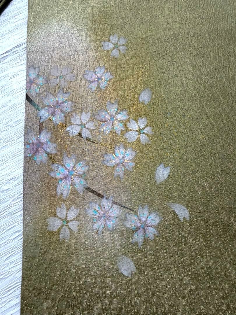 m-43＋　m-32 浅井清仁 桜 手描き 袋帯 正絹 未使用極美品