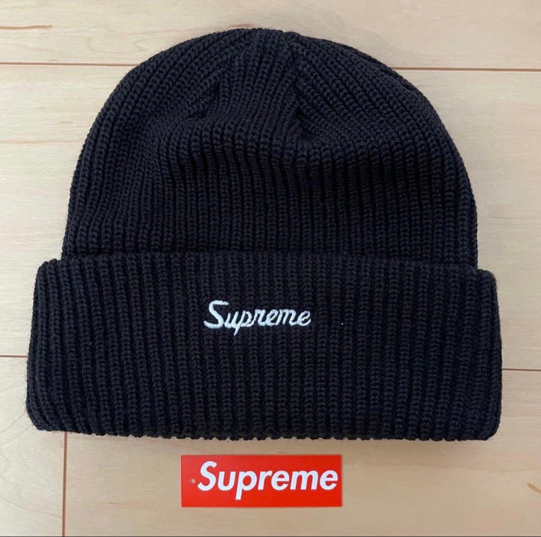 ステッカー付きSupreme LooseGaugeBeanieブラック ニット帽