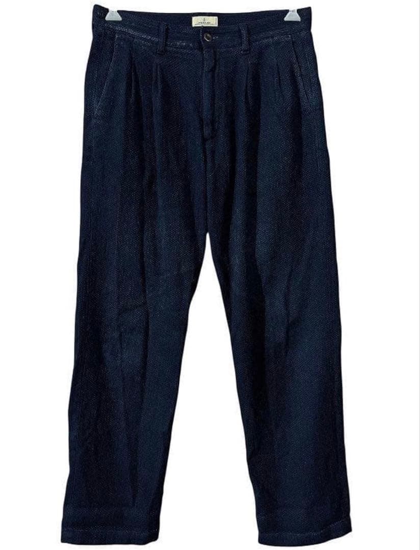 状態良　ジャパンブルージーンズ インディゴ刺し子スラックス　モンペ　28 藍色