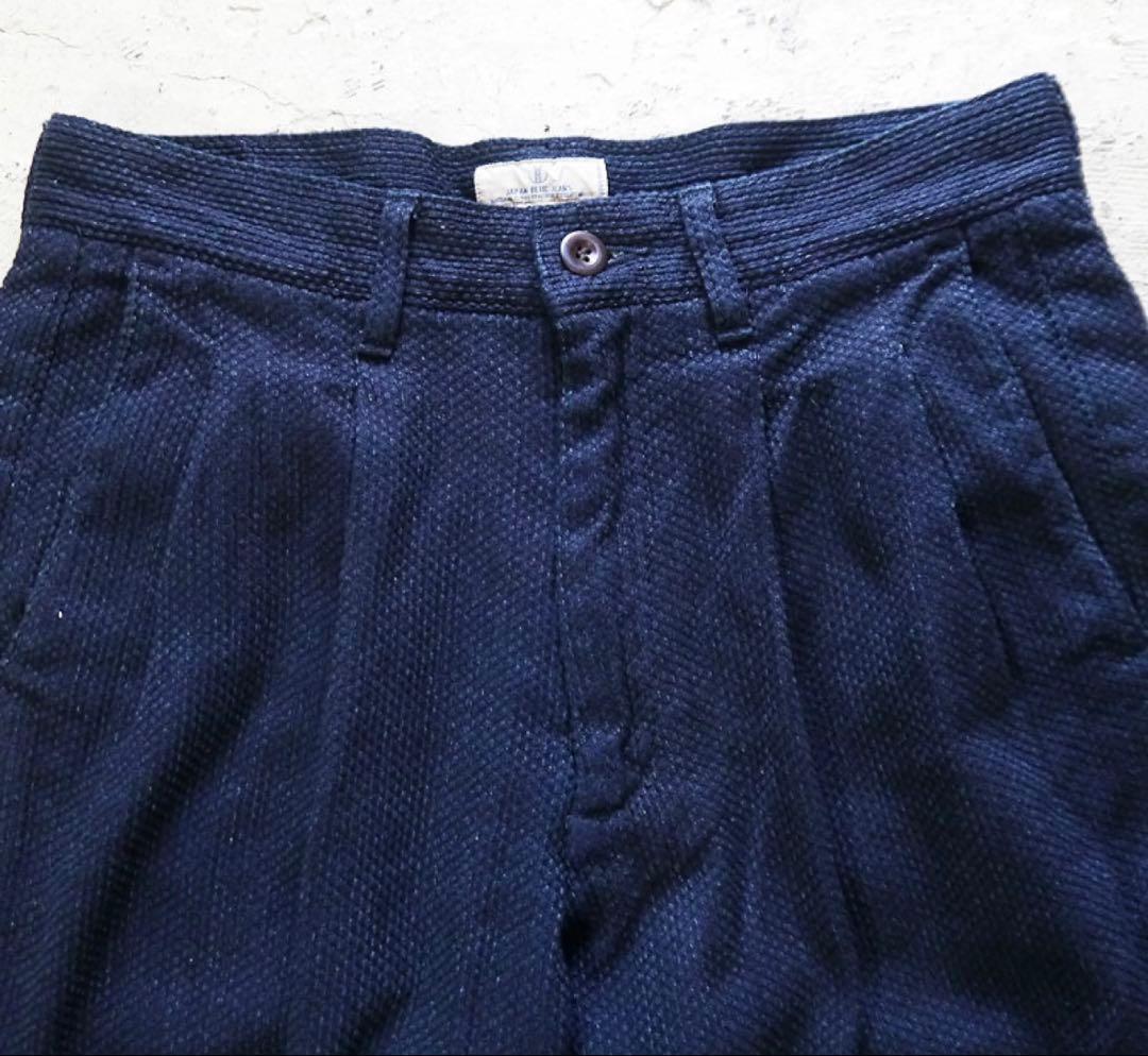 状態良　ジャパンブルージーンズ インディゴ刺し子スラックス　モンペ　28 藍色